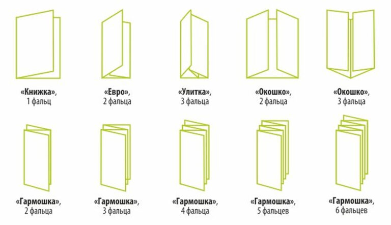 Буклеты: виды фальцовки и когда нужна вырубка
